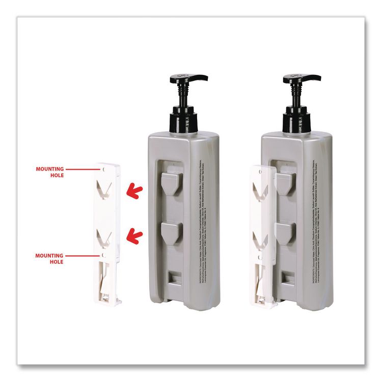 Single EcoLux Air Dispenser Bracket, For Ecolux Air Pump Dispenser Bottles, 1.19 x 0.44 x 5.69, White, 24/Carton
