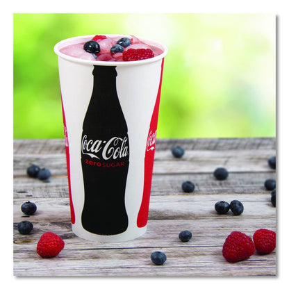 Double Sided Poly Paper Cold Cups, 28 oz to 32 oz, Coca-Cola Design, 40/Pack, 12 Packs/Carton