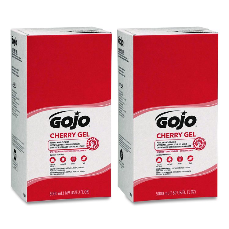Cherry Gel Pumice Hand Cleaner Refill, Cherry Scent, 5,000 mL, 2/Carton