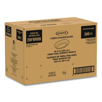 Compostable Fiber Containers, Pro Planet Seal, Bowl, 28 oz, Natural, 300/Carton