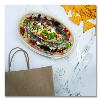 Compostable Fiber Containers, Pro Planet Seal, Bowl, 28 oz, Natural, 300/Carton