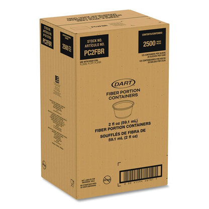 Compostable Fiber Portion Containers, ProPlanet Seal, 2 oz, Natural, 2,500/Carton