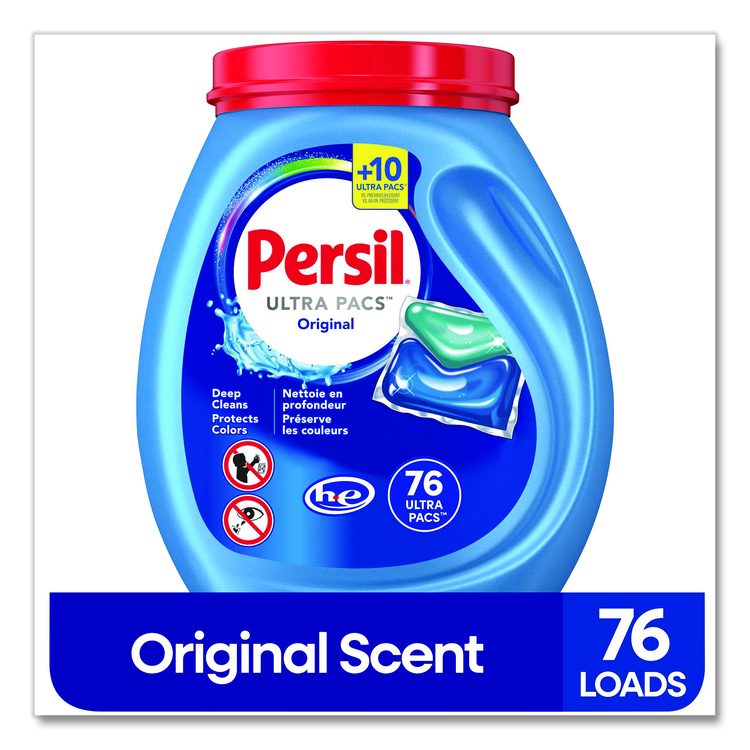 Ultra Pacs Original Everyday Clean HE Laundry Detergent, 76 Pods/Tub, 4 Tubs/Carton