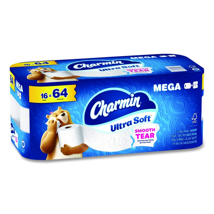 Ultra Soft Bathroom Tissue, Septic Safe, 2-Ply, White, 208 Sheets/Roll, 16 Rolls/Carton