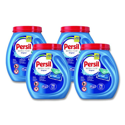 Ultra Pacs Original Everyday Clean HE Laundry Detergent, 76 Pods/Tub, 4 Tubs/Carton