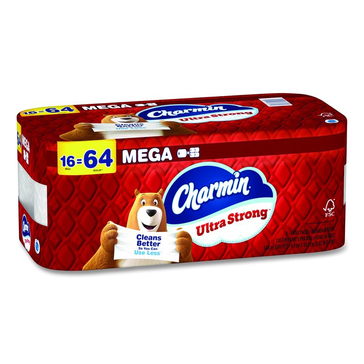 Ultra Strong Bathroom Tissue, Mega Roll, Septic Safe, 2-Ply, White, 220 Sheets/Roll, 16 Rolls/Pack