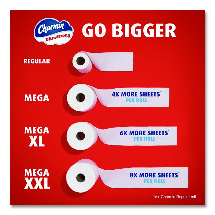 Ultra Strong Bathroom Tissue, Mega Roll, Septic Safe, 2-Ply, White, 220 Sheets/Roll, 16 Rolls/Pack