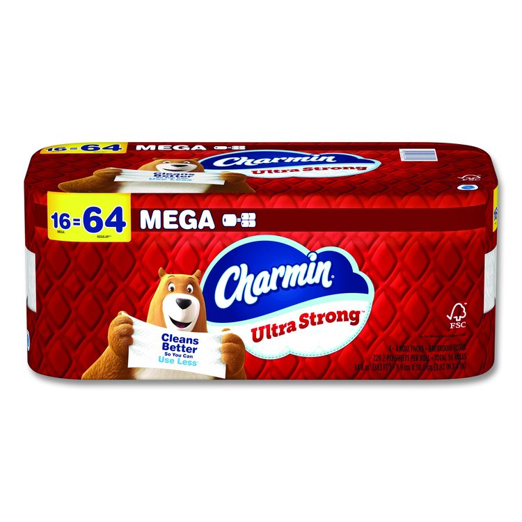 Ultra Strong Bathroom Tissue, Mega Roll, Septic Safe, 2-Ply, White, 220 Sheets/Roll, 16 Rolls/Pack