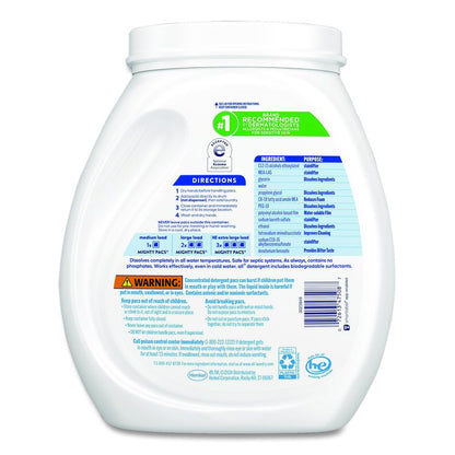 MIGHTY PACS Free Clear HE Laundry Detergent, 80 Pods/Tub, 4 Tubs/Carton
