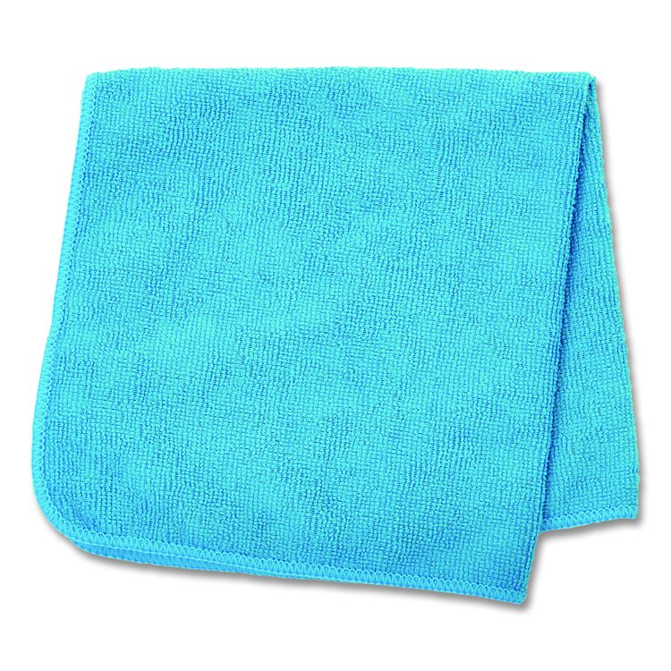 Microfiber Cleaning Cloths, 16 x 16, Blue, 24/Pack