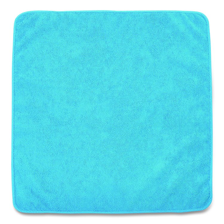 Microfiber Cleaning Cloths, 16 x 16, Blue, 24/Pack