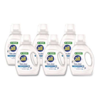 Free Clear Liquid Fabric Softener, Fragrance-Free, 34 oz Bottle, 6/Carton
