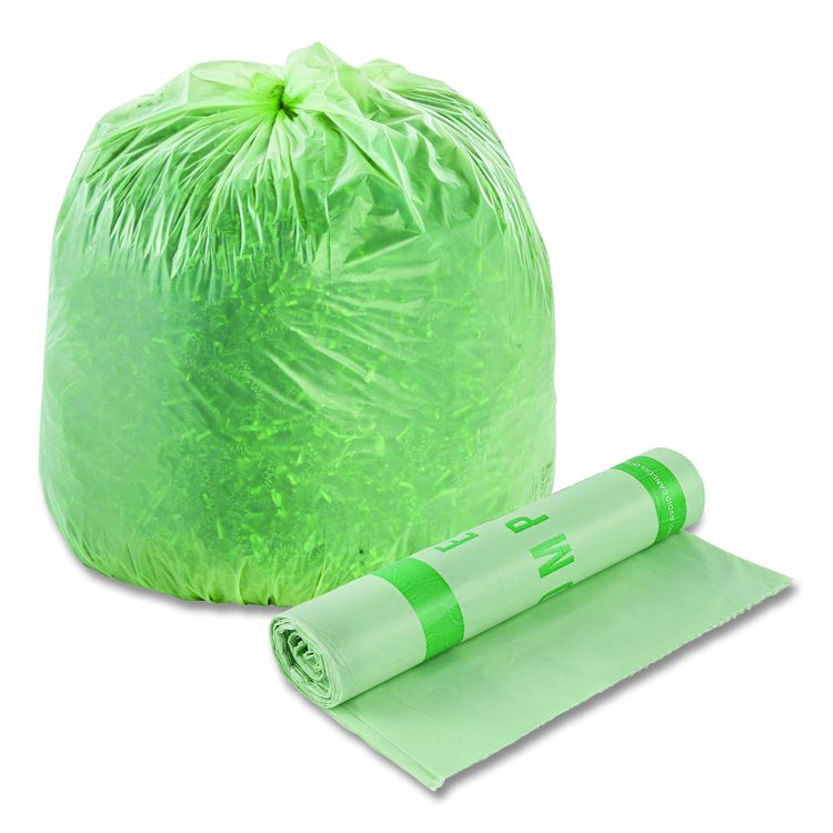 EcoSafe-6400 Bags, 48 gal, 0.85 mil, 42" x 48", Green, 40/Box