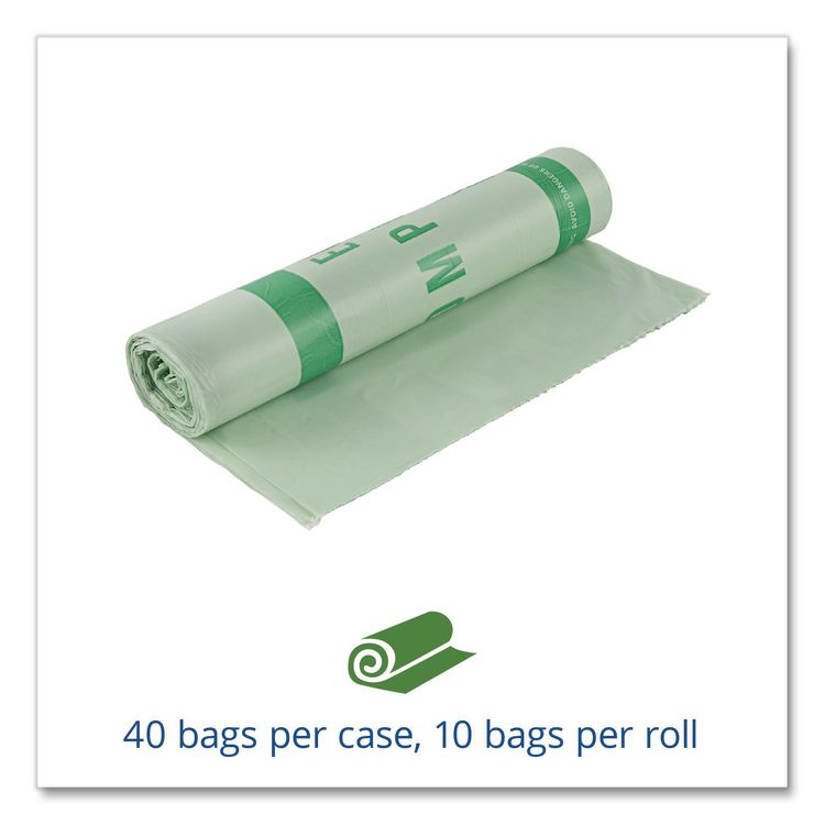 EcoSafe-6400 Bags, 48 gal, 0.85 mil, 42" x 48", Green, 40/Box