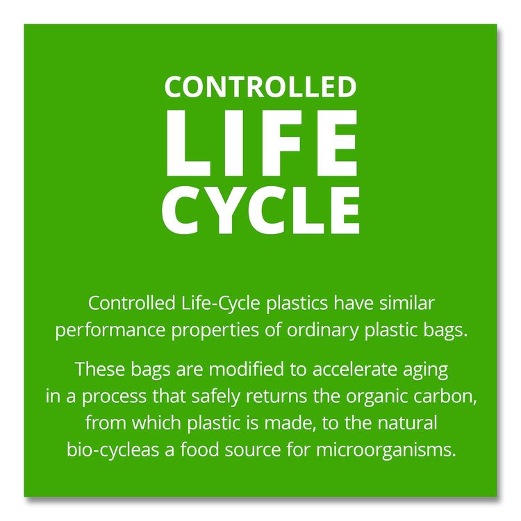 Controlled Life-Cycle Plastic Trash Bags, 30 gal, 0.8 mil, 30" x 36", Brown, 60/Box