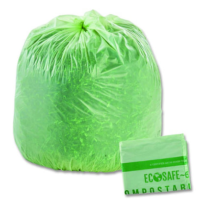 EcoSafe-6400 Bags, 64 gal, 0.85 mil, 48" x 60", Green, 30/Box