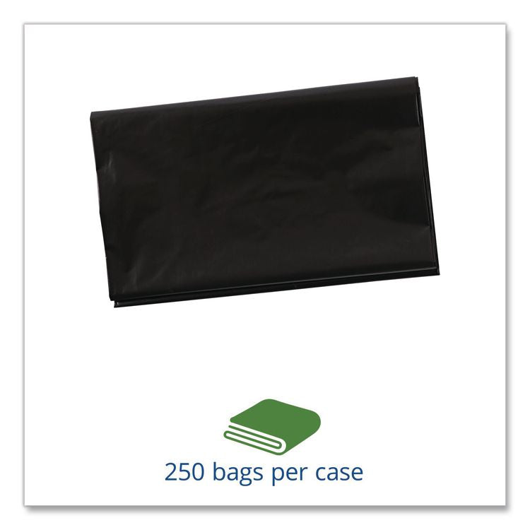 Total Recycled Content Plastic Trash Bags, 10 gal, 1 mil, 24" x 24", Black/Brown, 250/Carton