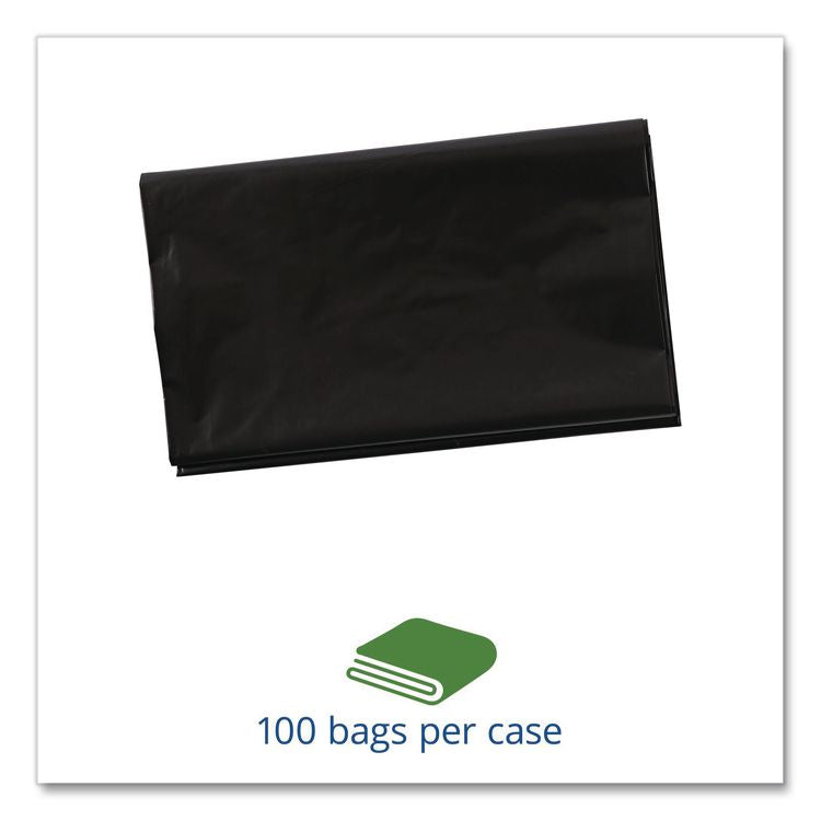 Total Recycled Content Plastic Trash Bags, 60 gal, 1.5 mil, 36" x 58", Black/Brown, 100/Carton