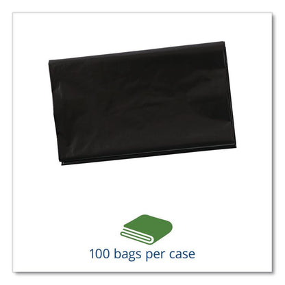 Total Recycled Content Plastic Trash Bags, 45 gal, 1.5 mil, 40" x 48", Black/Brown, 100/Carton