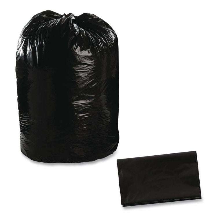 Total Recycled Content Plastic Trash Bags, 56 gal, 1.5 mil, 43" x 49", Black/Brown, 100/Carton