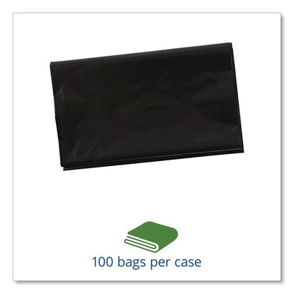 Total Recycled Content Plastic Trash Bags, 65 gal, 1.5 mil, 50" x 51", Black/Brown, 100/Carton