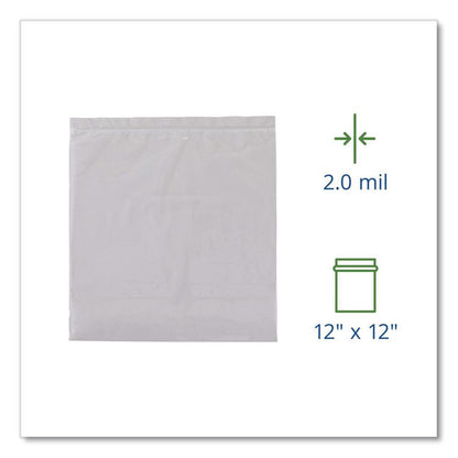 Seal Closure Bags, 2 mil, 12" x 12", Clear, 500/Carton