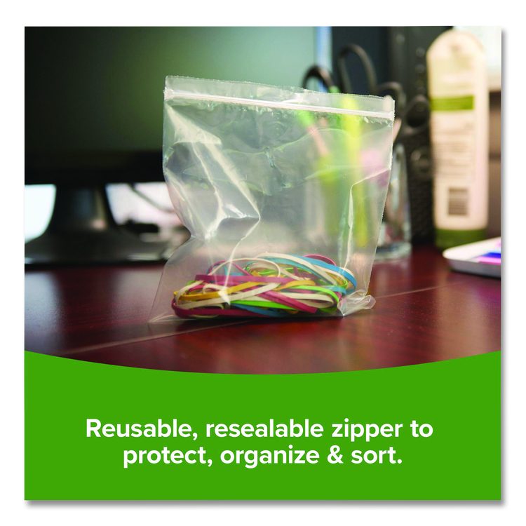Seal Closure Bags, 2 mil, 12" x 12", Clear, 500/Carton