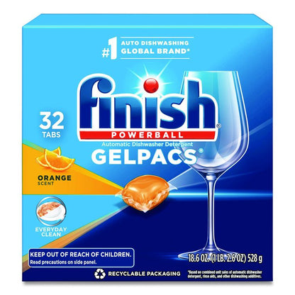 Dish Detergent Gelpacs, Orange Scent, 32/Box