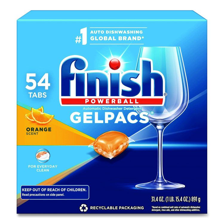 Dish Detergent Gelpacs, Orange Scent, 54/Box
