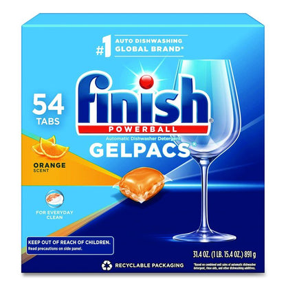 Dish Detergent Gelpacs, Orange Scent, 54/Box