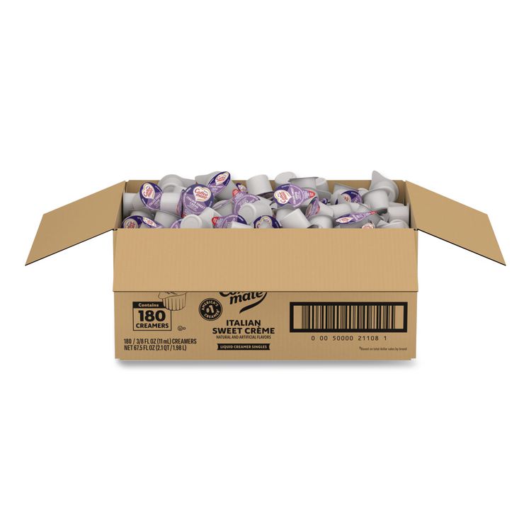 Bulk Liquid Coffee Creamer, Italian Sweet Cream, 0.38 oz Mini Cups, 180/Carton