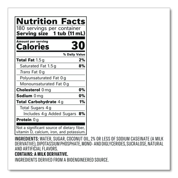 Bulk Liquid Coffee Creamer, Italian Sweet Cream, 0.38 oz Mini Cups, 180/Carton