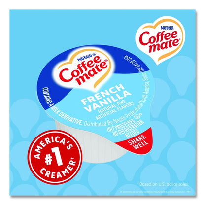 Liquid Coffee Creamer, French Vanilla, 0.38 oz Mini Cups, 180/Carton