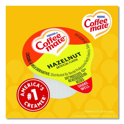 Liquid Coffee Creamer, Hazelnut, 0.38 oz Mini Cups, 180/Carton