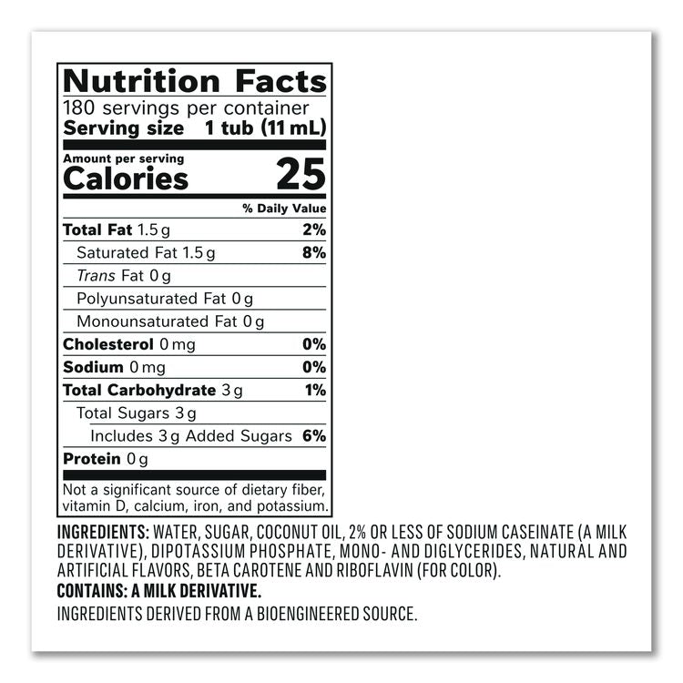 Liquid Coffee Creamer, Hazelnut, 0.38 oz Mini Cups, 180/Carton