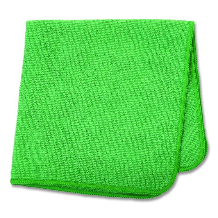Microfiber Cleaning Cloths, 12 x 12, Green, 24/Pack