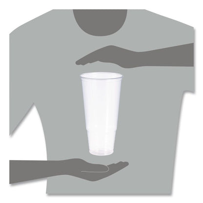 Conex ClearPro Plastic Cold Cups, ProPlanet Seal, 44 oz, Clear, 400/carton