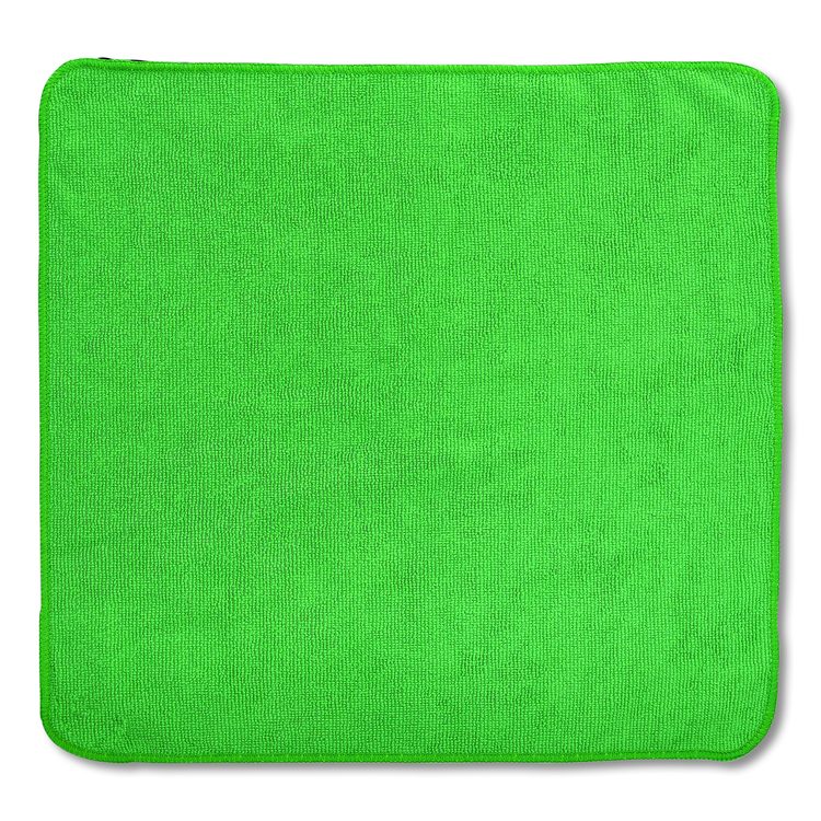 Microfiber Cleaning Cloths, 16 x 16, Green, 24/Pack