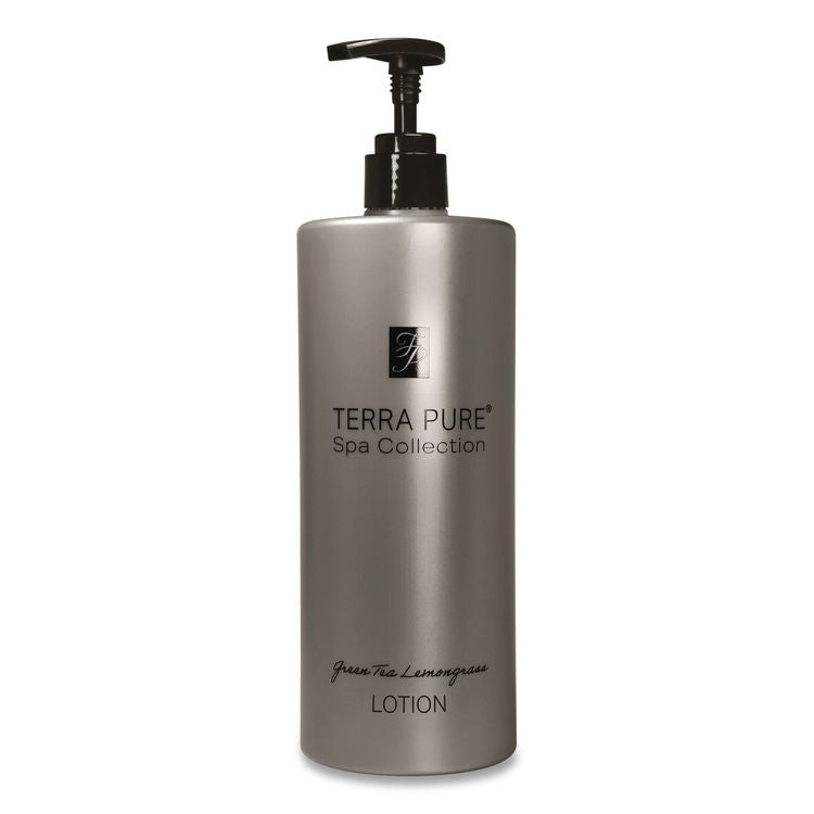 Terra Pure Body Lotion Air Pump, 16.23 oz Bottle, Green Tea and Lemongrass Scent,12/Carton