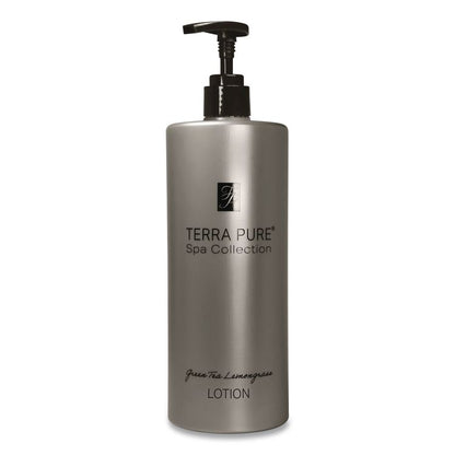 Terra Pure Body Lotion Air Pump, 16.23 oz Bottle, Green Tea and Lemongrass Scent,12/Carton