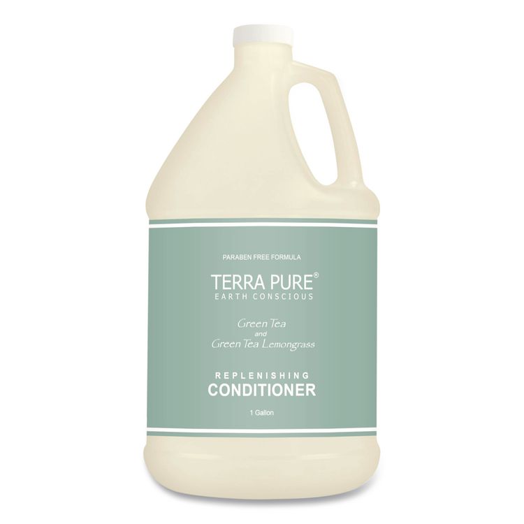 Terra Pure Conditioner Gallon, Green Tea Lemongrass Scent, 1 gal Bottle, 4/Carton