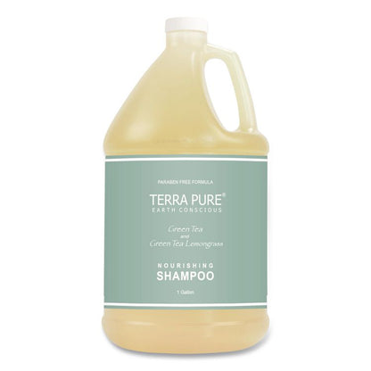 Terra Pure Shampoo Gallon, Green Tea Lemongrass Scent, 1 gal Bottle, 4/Carton
