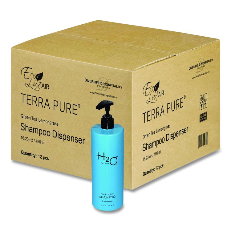H2O Therapy Shampoo Air Pump, White Tea and Lemongrass Scent, 16.23 oz Bottle, 12/Carton