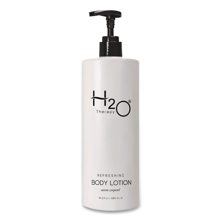 H2O Therapy Body Lotion Air Pump, 16.23 oz Bottle, White Tea and Lemongrass Scent, 12/Carton
