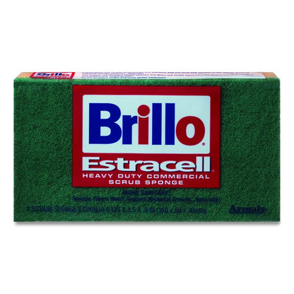 Commercial Heavy Duty Scrub Sponge, 3.5 x 6.12, 0.8" Thick, Orange/Green,12/Carton