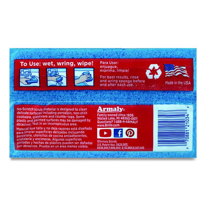 Estracell No Scratch Kitchen Sponges, 4.5 x 2.75, 1" Thick, Blue, 3 Sponges/Pack, 8 Packs/Carton