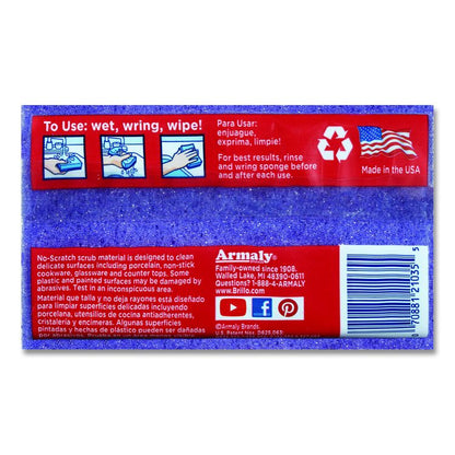 Estracell Scrub Sponge Variety Pack, 1 Bath, 2 Kitchen, 4.5 x 2.75, 1.12" Thick, Blue/Purple/White, 3/Pack, 8 Packs/Carton