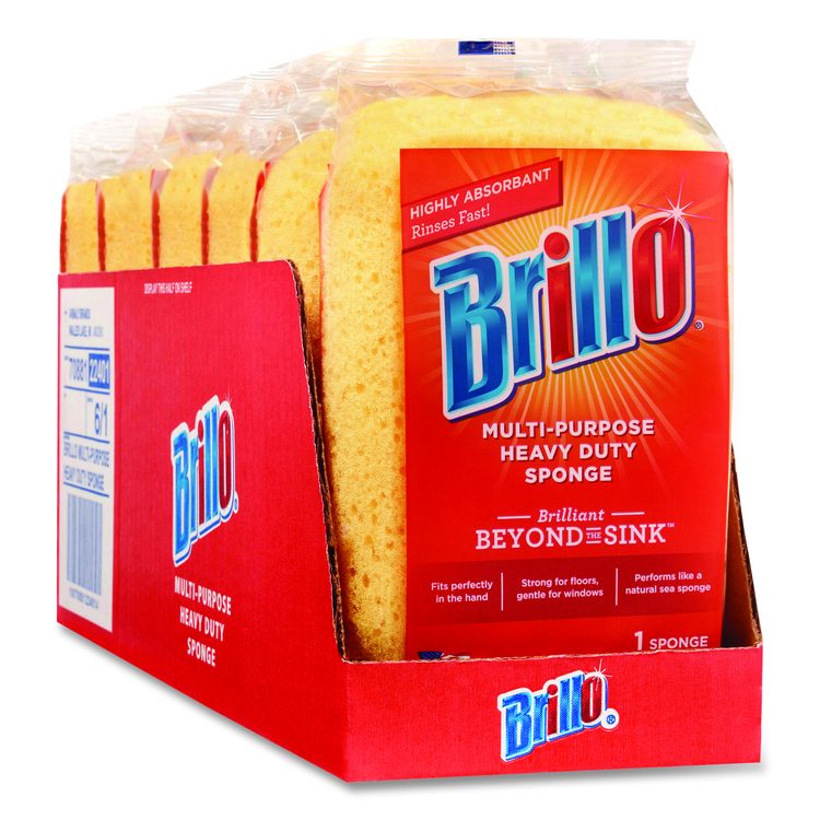 Multi-Purpose Sponge, 4.25 x 6.25, 2.12" Thick, Yellow, 6/Carton