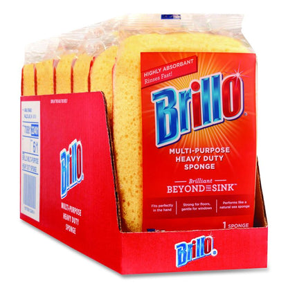 Multi-Purpose Sponge, 4.25 x 6.25, 2.12" Thick, Yellow, 6/Carton