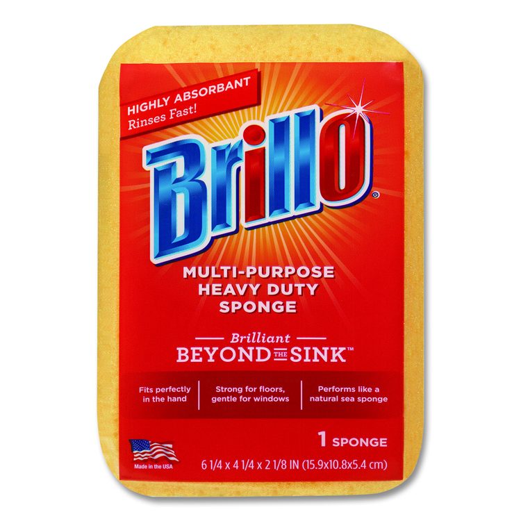 Multi-Purpose Sponge, 4.25 x 6.25, 2.12" Thick, Yellow, 6/Carton